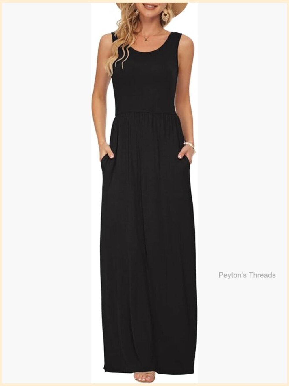 Sleeveless Loose Plain Casual Long Maxi Dress